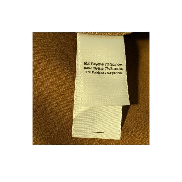 ⭐Halston Faux Suede Pull-On Pants M Camel – Gold Buckle Detail NWT - Picture 6 of 8